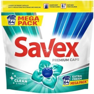 medica96.bg Savex Premium Caps Extra Fresh капсули за пране (64 бр.)